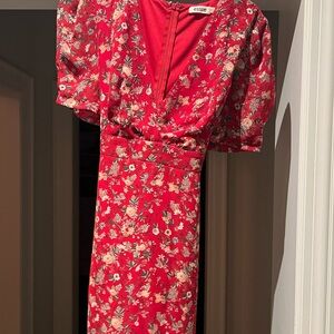 Red Floral Women's Dress